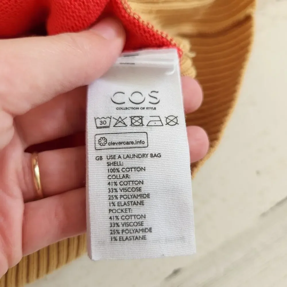 Cos Colour Block Cardigan In Red Size Small